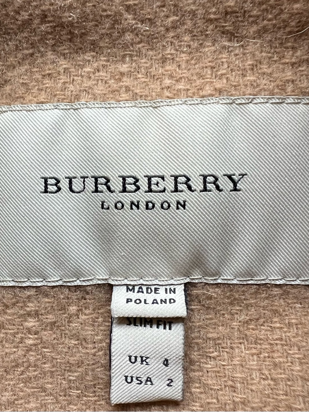 Burberry Camel/Tan Scalloped Hem Wool Blend Blazer Jacket - Picture 2 of 5